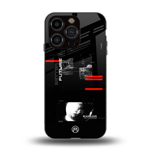 better future dark aesthetic back phone cover | glass case for iphone 14 pro