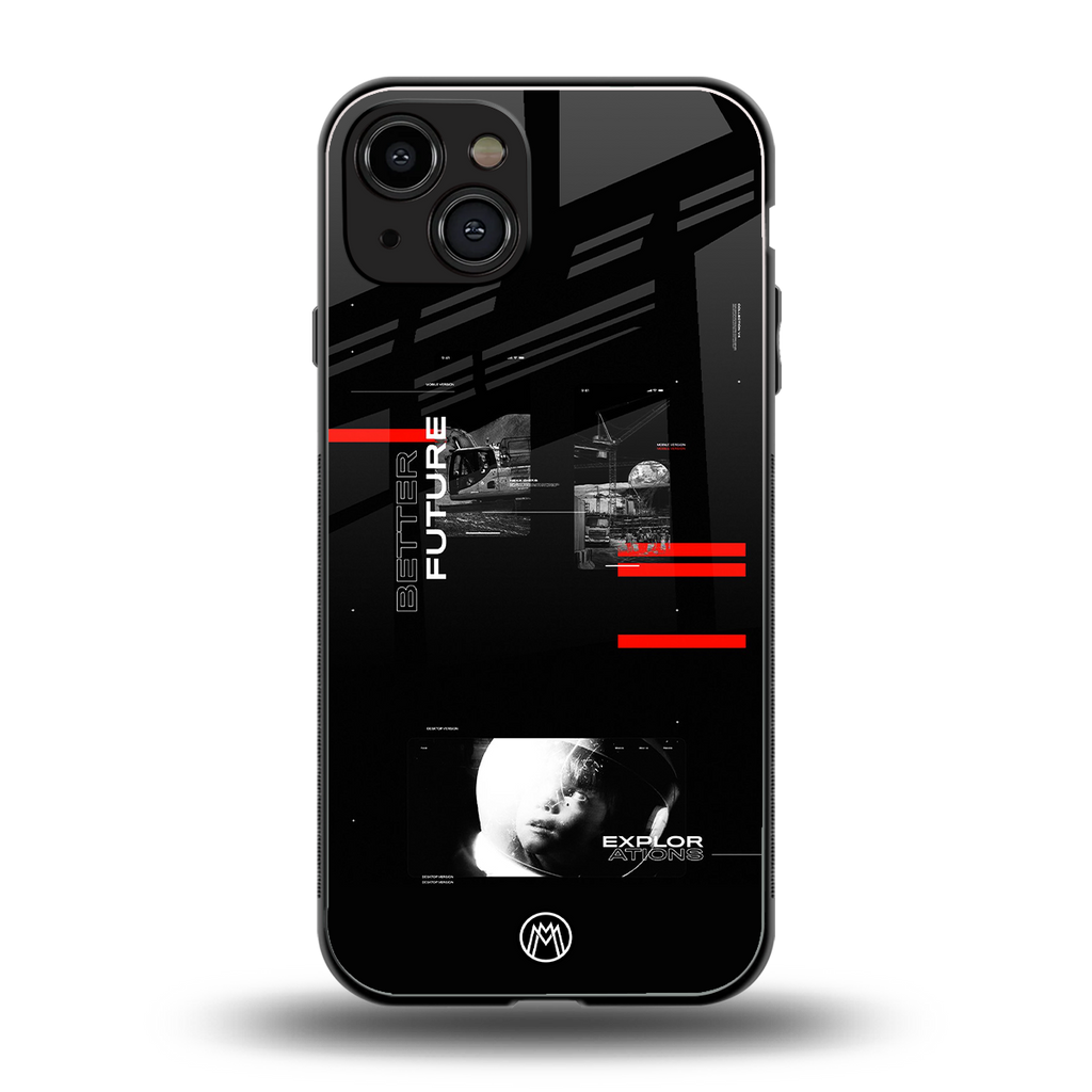 better future dark aesthetic back phone cover | glass case for iphone 15