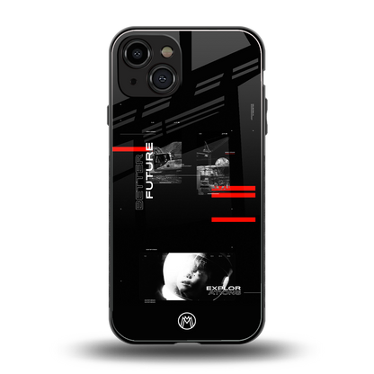 better future dark aesthetic back phone cover | glass case for iphone 15