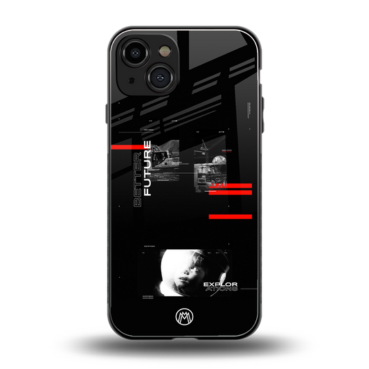 better future dark aesthetic back phone cover | glass case for iphone 15