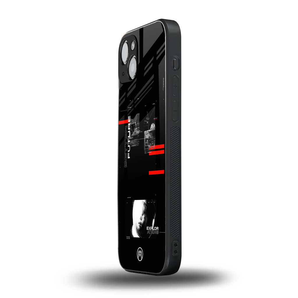 better future dark aesthetic back phone cover | glass case for iphone 15