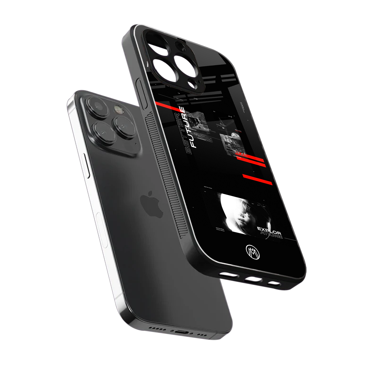 better future dark aesthetic back phone cover | glass case for iphone 15 pro