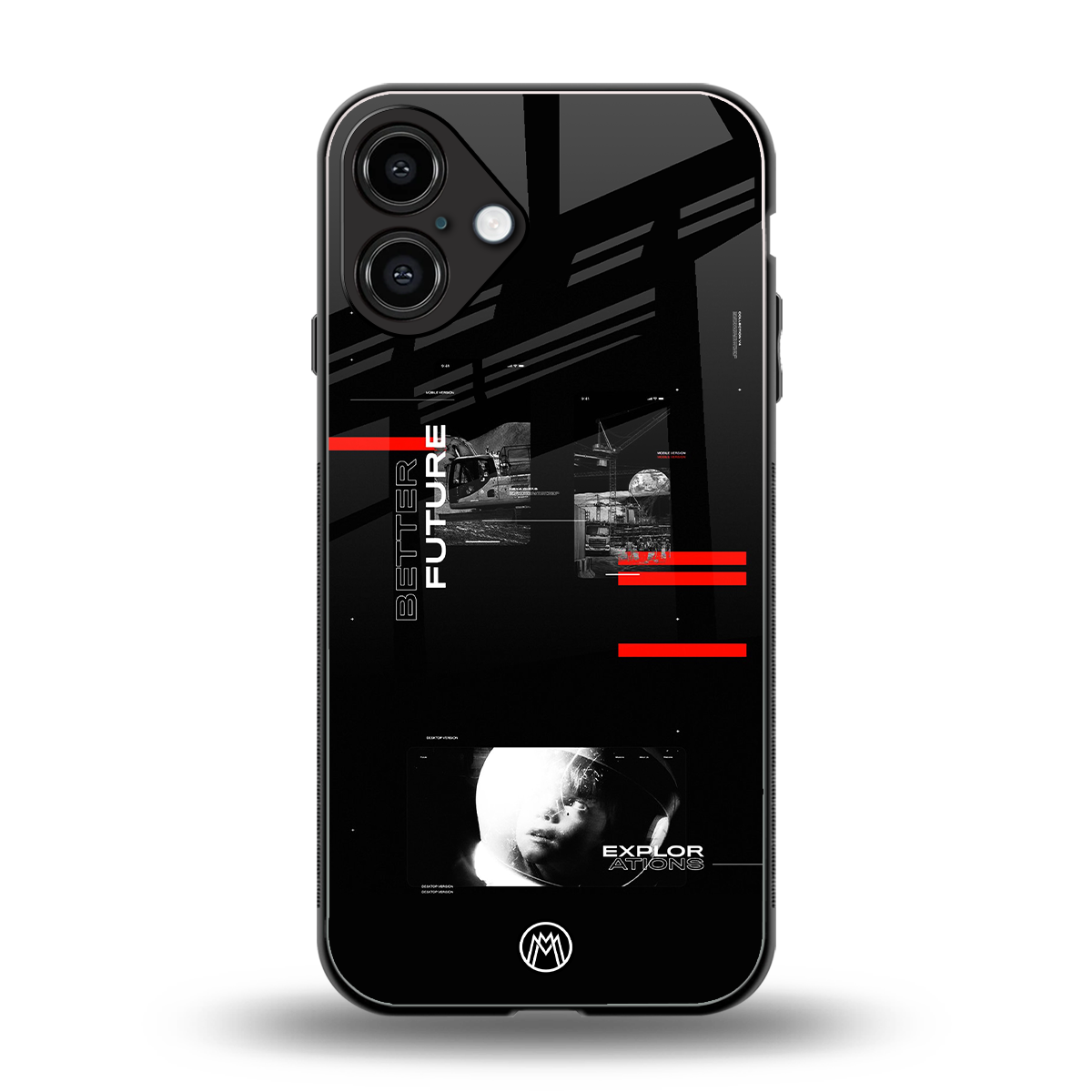 better future dark aesthetic back phone cover | glass case for iphone 16 plus