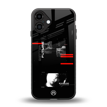 better future dark aesthetic back phone cover | glass case for iphone 16 plus