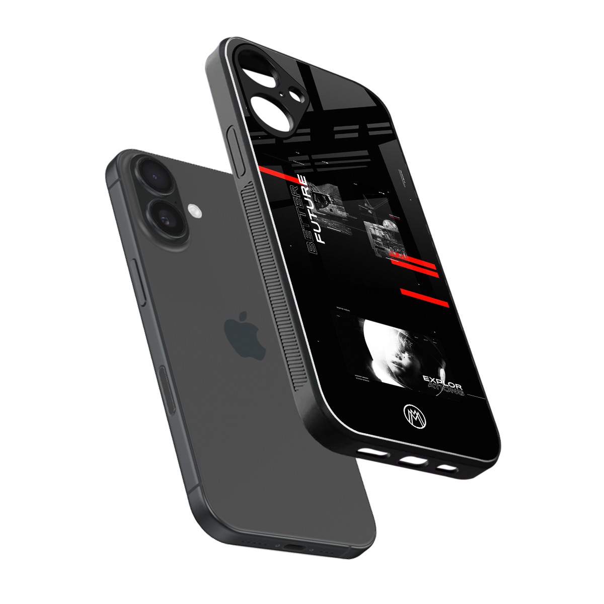 better future dark aesthetic back phone cover | glass case for iphone 16 plus