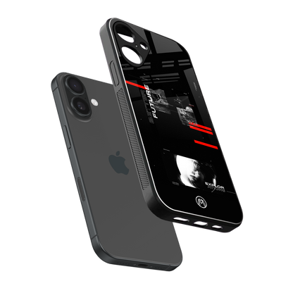 better future dark aesthetic back phone cover | glass case for iphone 16 plus