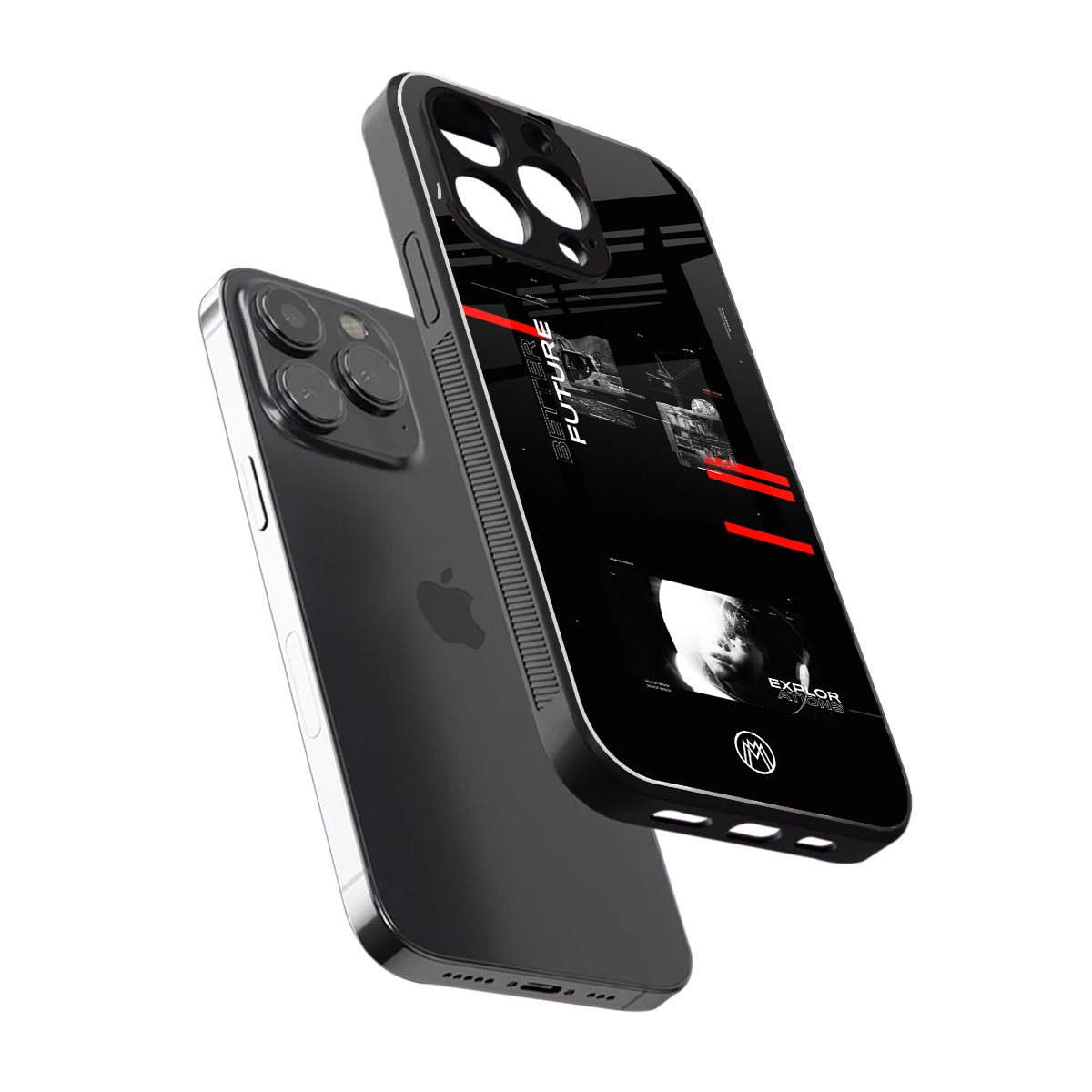 better future dark aesthetic back phone cover | glass case for iphone 16 pro max