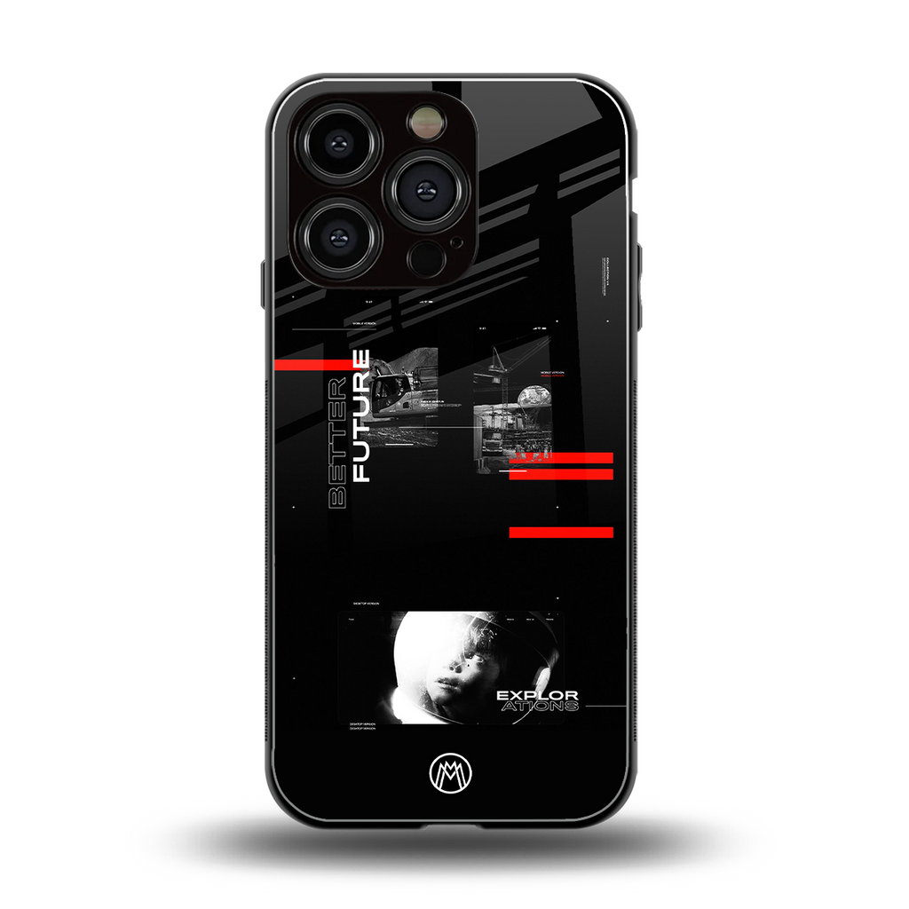 better future dark aesthetic back phone cover | glass case for iphone 16 pro