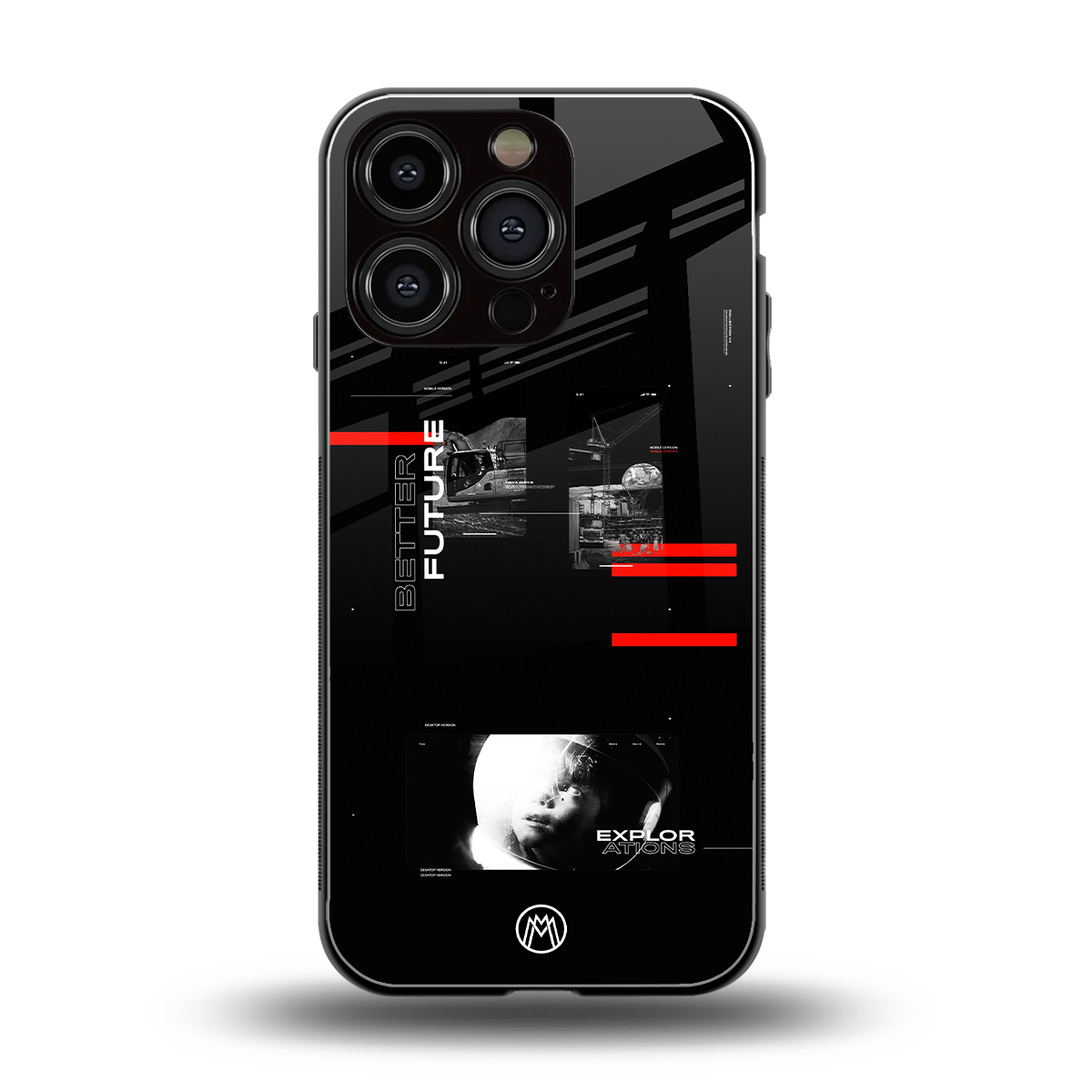 better future dark aesthetic back phone cover | glass case for iphone 16 pro