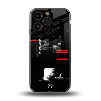 better future dark aesthetic back phone cover | glass case for iphone 16 pro