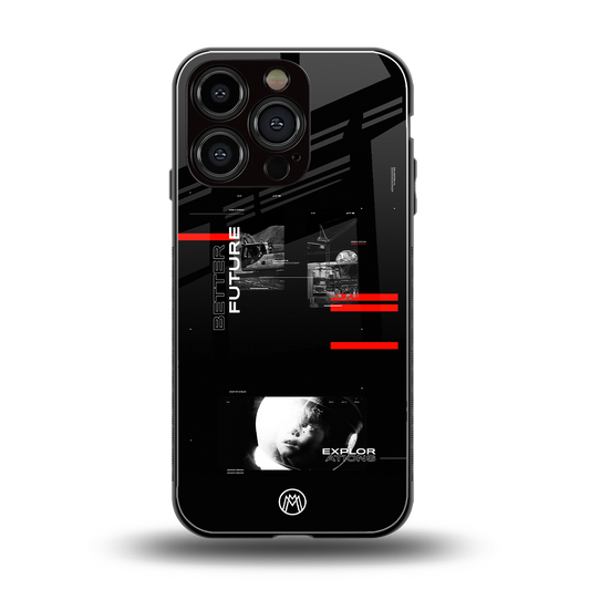 better future dark aesthetic back phone cover | glass case for iphone 16 pro