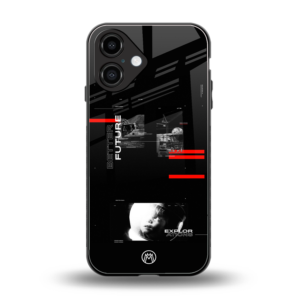 better future dark aesthetic back phone cover | glass case for iphone 16