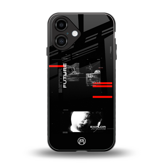 better future dark aesthetic back phone cover | glass case for iphone 16