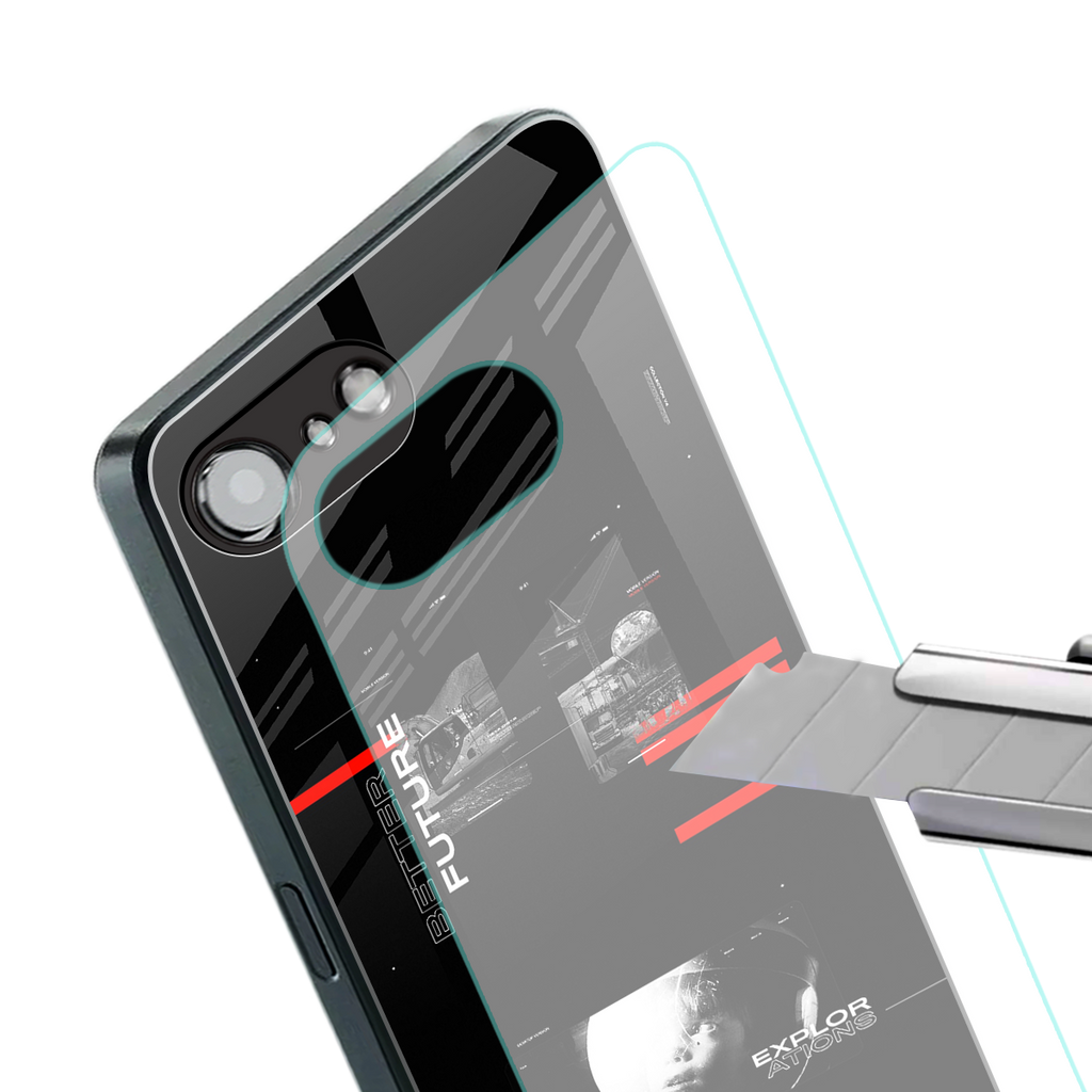 better future dark aesthetic back phone cover | glass case for iphone 16e