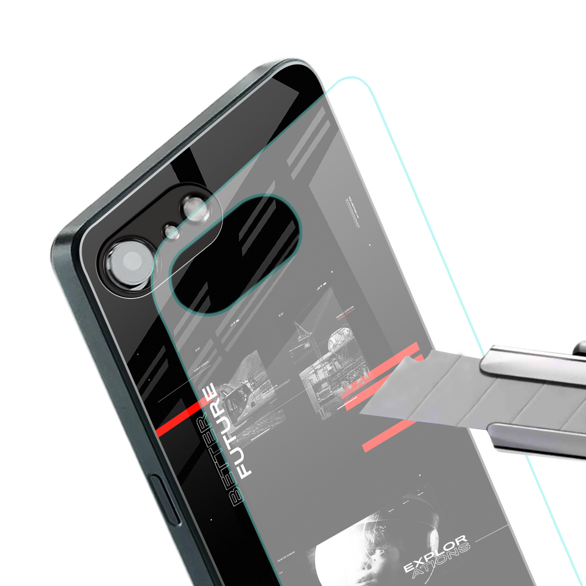 better future dark aesthetic back phone cover | glass case for iphone 16e