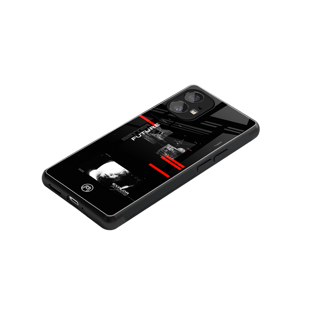 better future dark aesthetic back phone cover | glass case for nothing phone 1