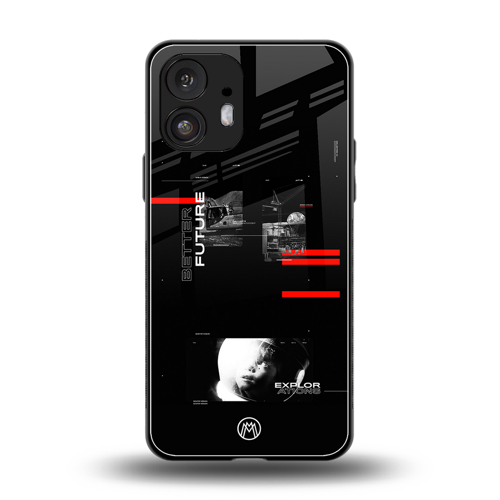 better future dark aesthetic back phone cover | glass case for nothing phone 2