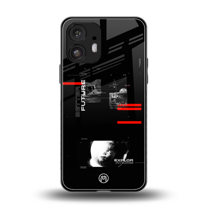 better future dark aesthetic back phone cover | glass case for nothing phone 2