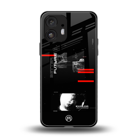 better future dark aesthetic back phone cover | glass case for nothing phone 2