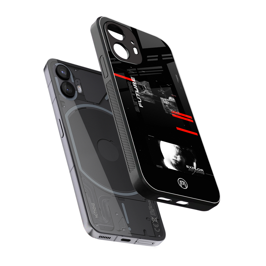 better future dark aesthetic back phone cover | glass case for nothing phone 2