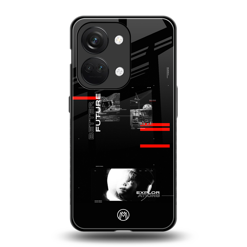 better future dark aesthetic back phone cover | glass case for oneplus nord 3