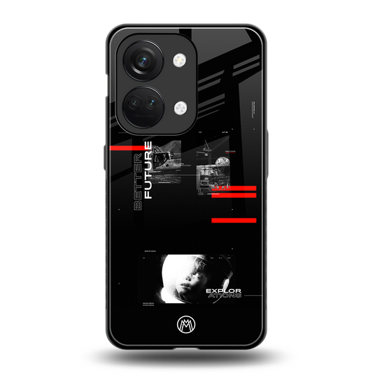 better future dark aesthetic back phone cover | glass case for oneplus nord 3