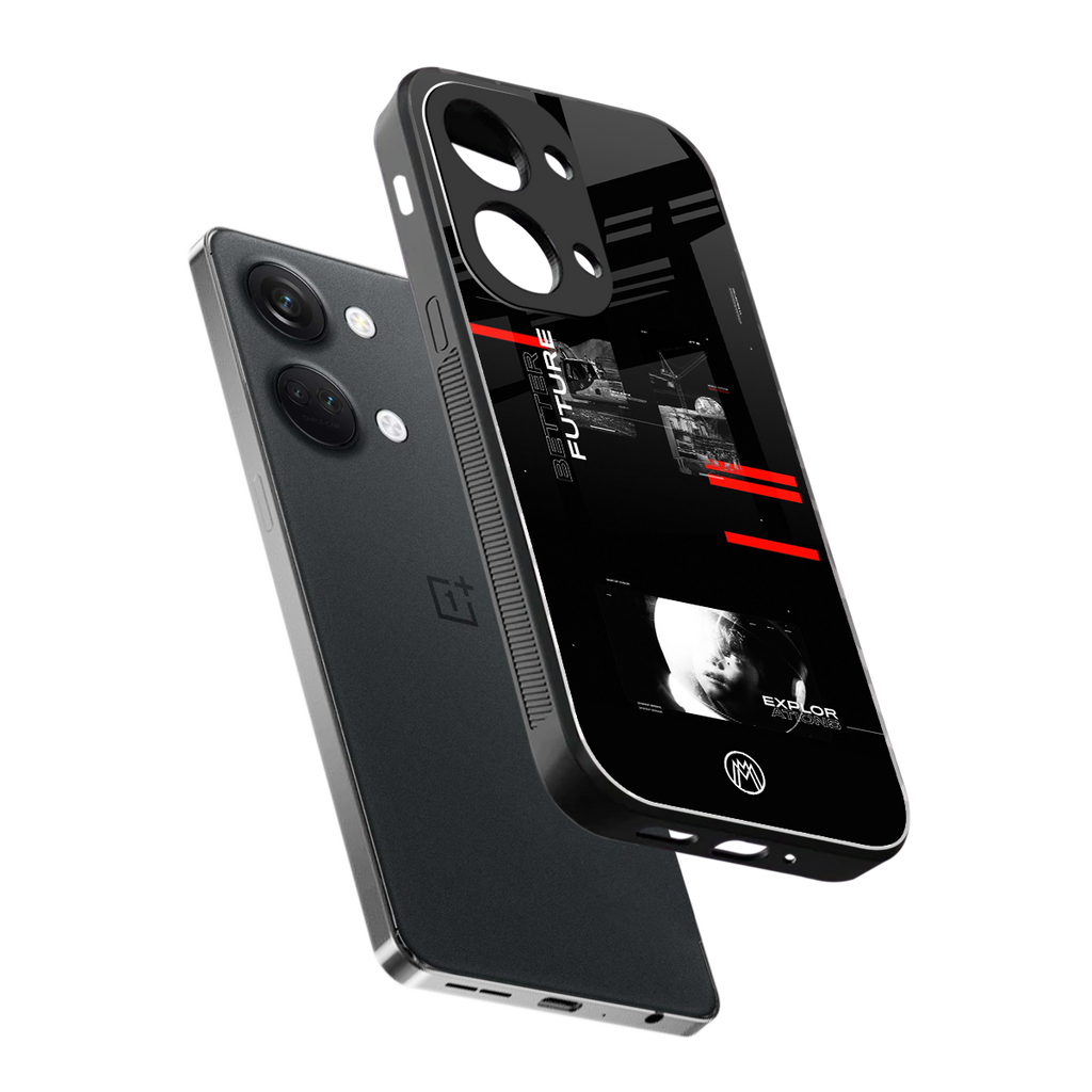 better future dark aesthetic back phone cover | glass case for oneplus nord 3