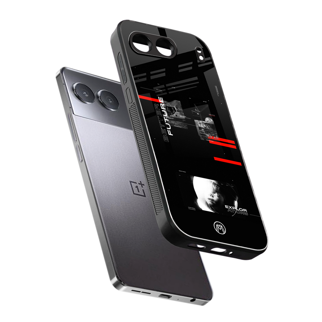 better future dark aesthetic back phone cover | glass case for oneplus nord 4