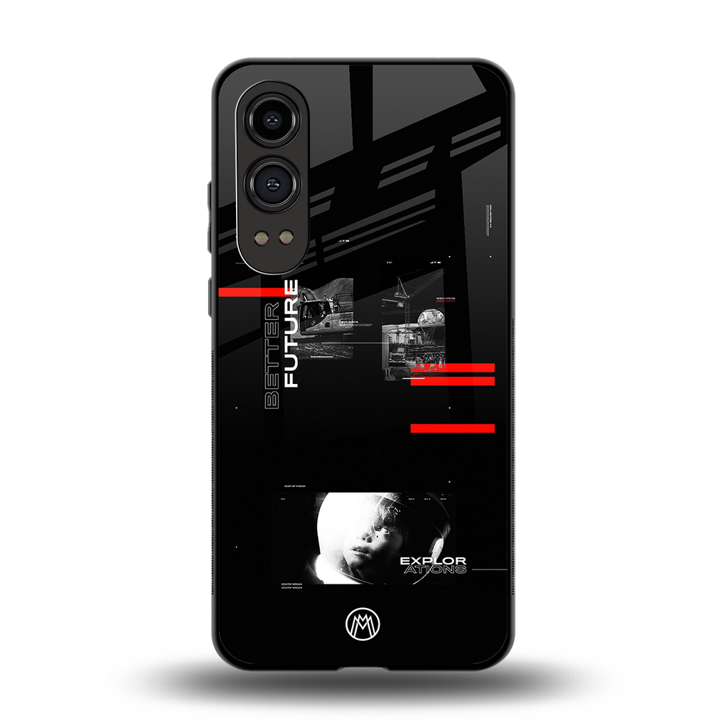 better future dark aesthetic back phone cover | glass case for oneplus nord ce 4 lite