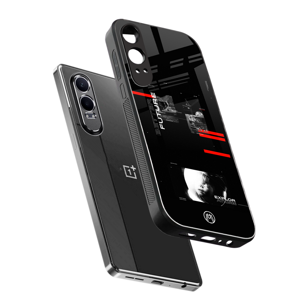 better future dark aesthetic back phone cover | glass case for oneplus nord ce 4 lite
