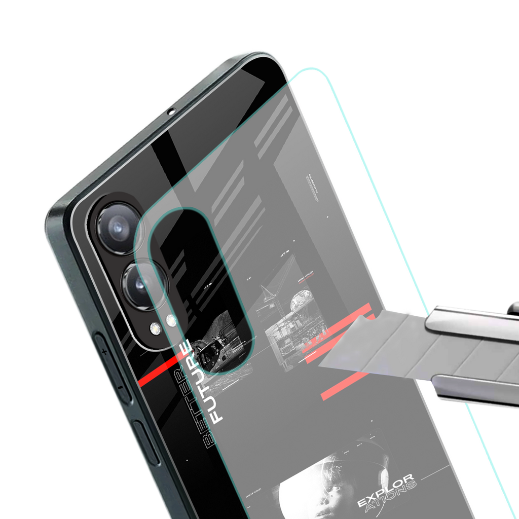 better future dark aesthetic back phone cover | glass case for oneplus nord ce 4 lite