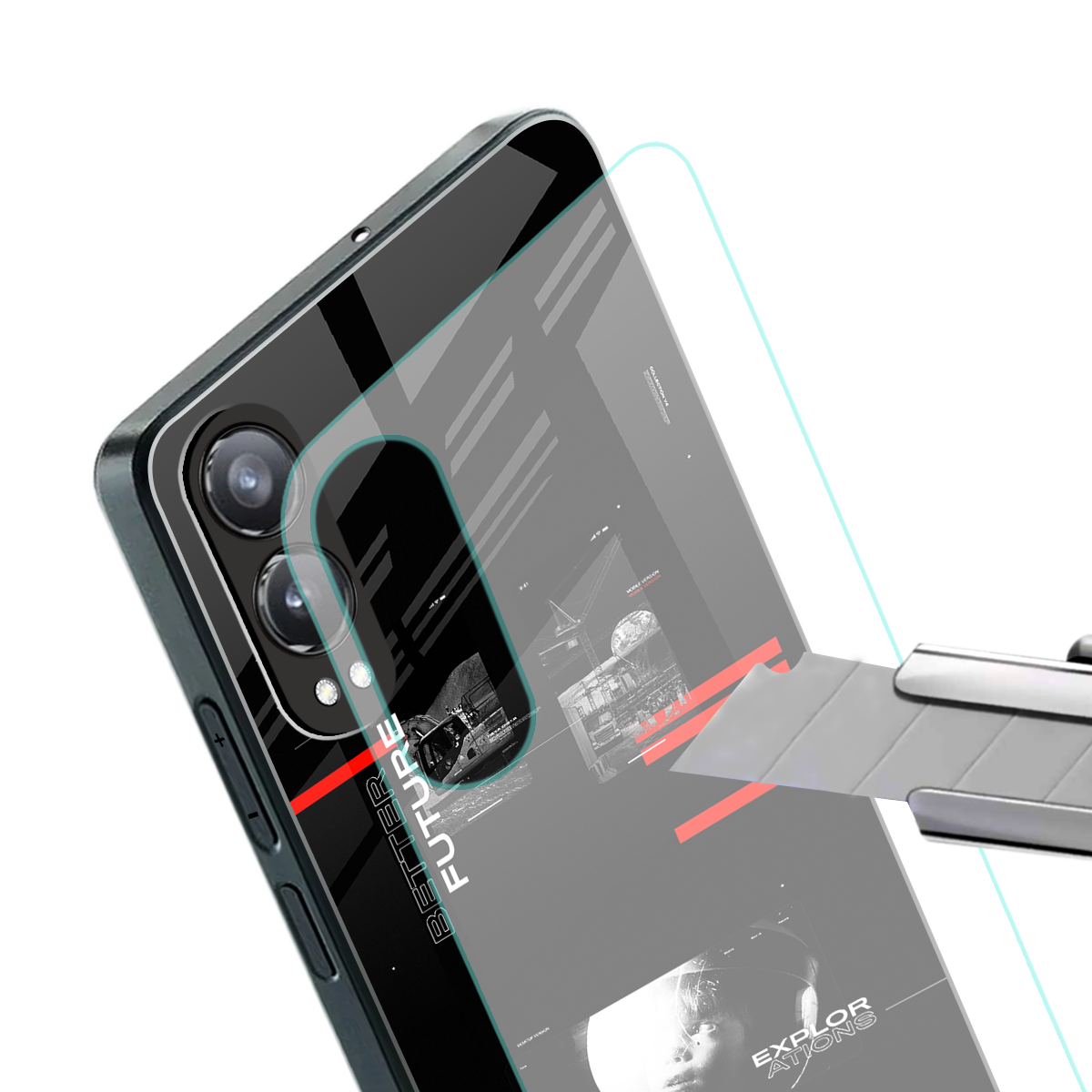 better future dark aesthetic back phone cover | glass case for oneplus nord ce 4 lite