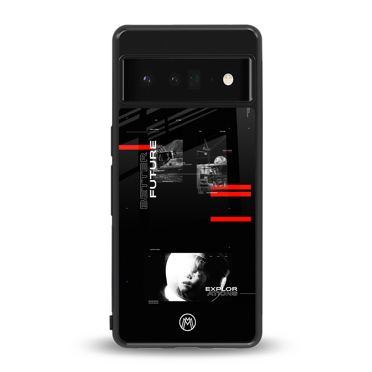 better future dark aesthetic back phone cover | glass case for google pixel 6 pro