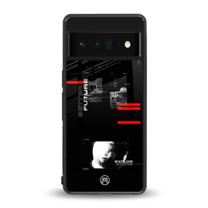 better future dark aesthetic back phone cover | glass case for google pixel 6 pro