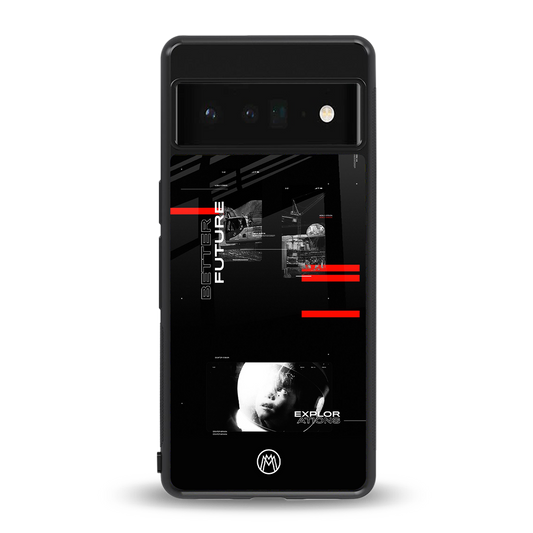 better future dark aesthetic back phone cover | glass case for google pixel 6 pro