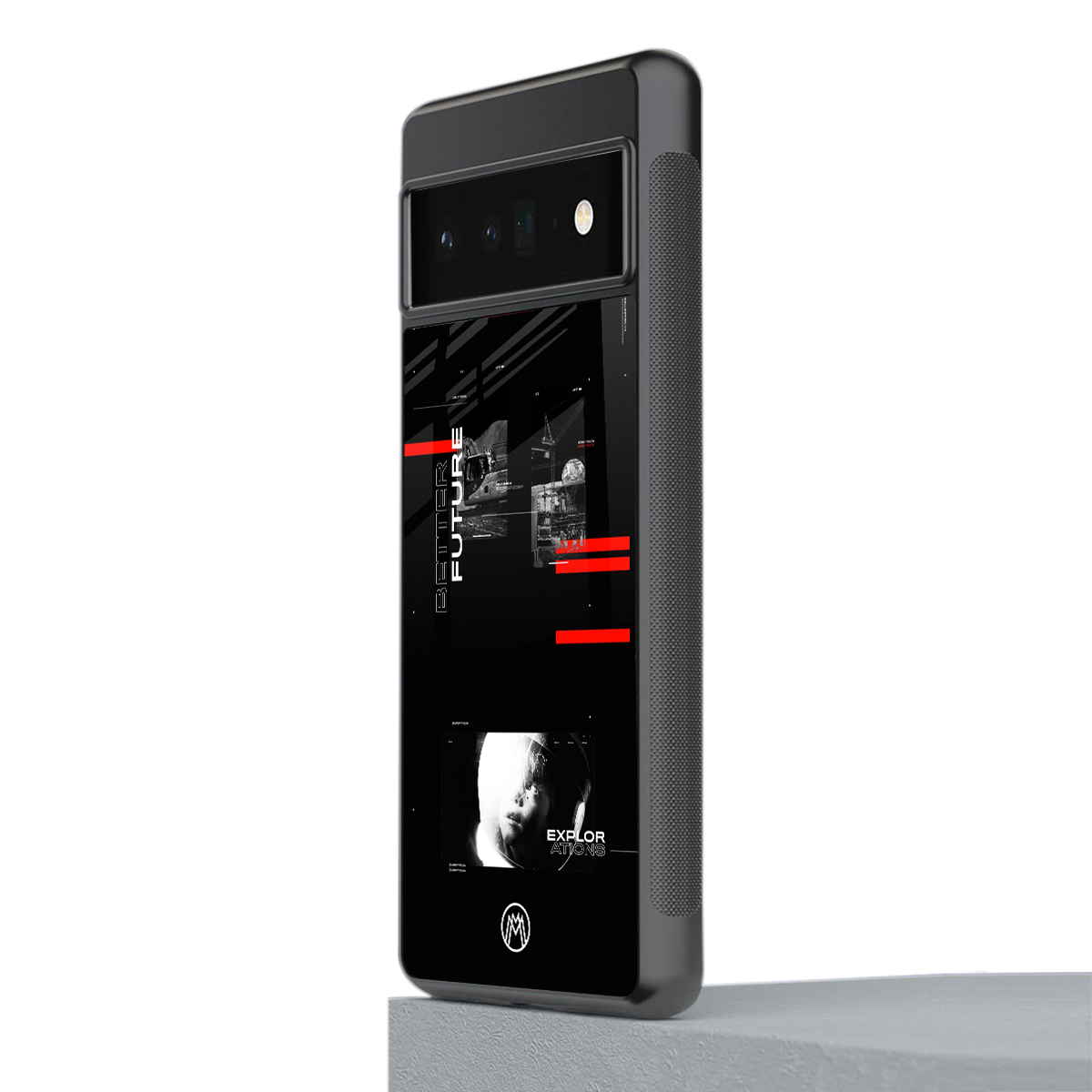 better future dark aesthetic back phone cover | glass case for google pixel 6 pro