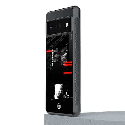 better future dark aesthetic back phone cover | glass case for google pixel 6 pro