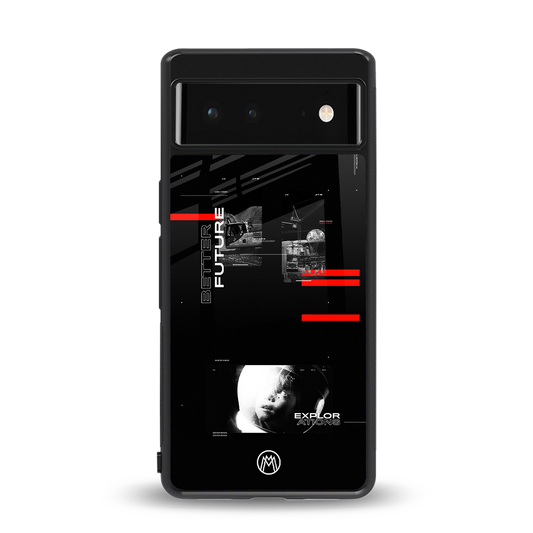 better future dark aesthetic back phone cover | glass case for Google Pixel 6A