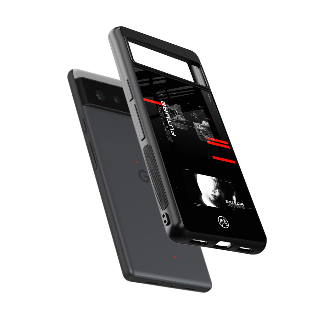 better future dark aesthetic back phone cover | glass case for google pixel 6