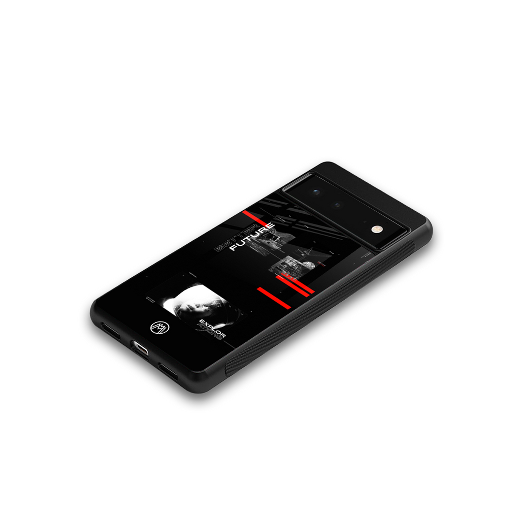 better future dark aesthetic back phone cover | glass case for google pixel 6