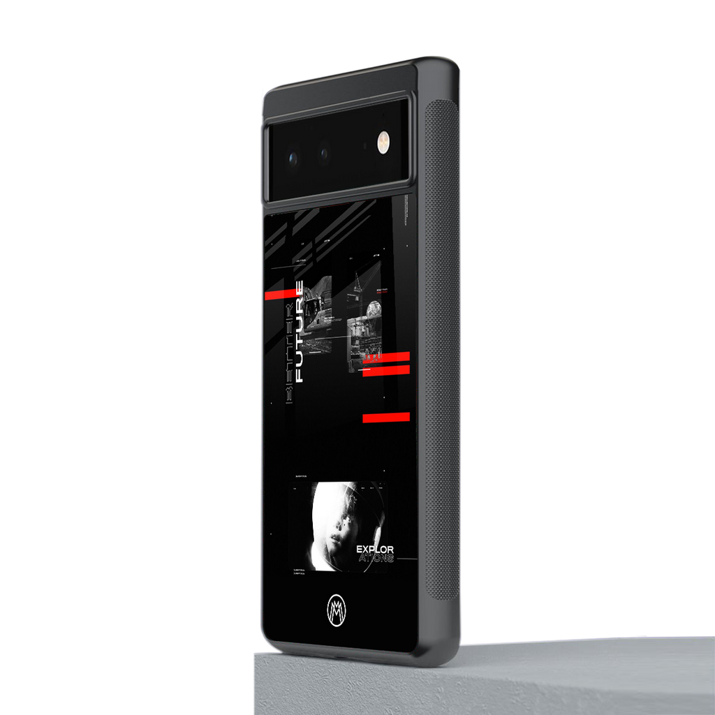 better future dark aesthetic back phone cover | glass case for google pixel 6