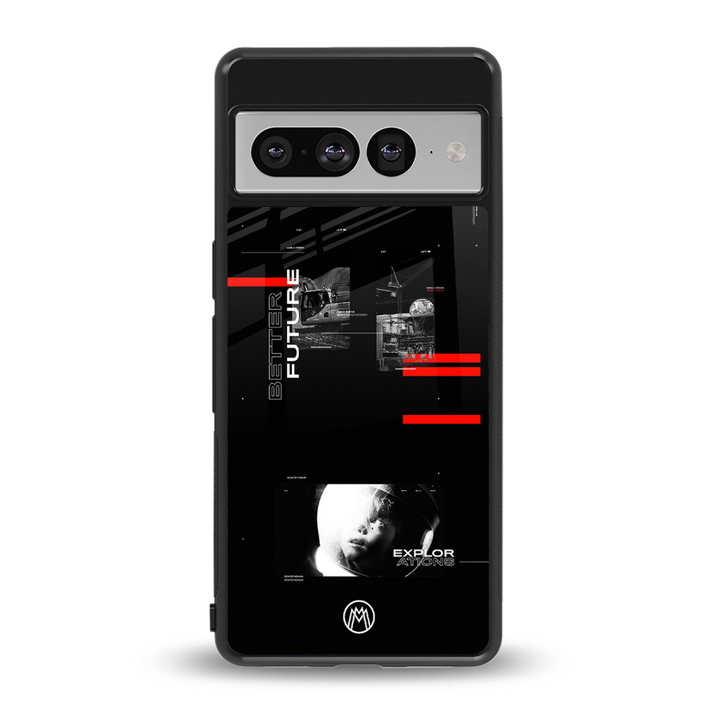 better future dark aesthetic back phone cover | glass case for google pixel 7 pro
