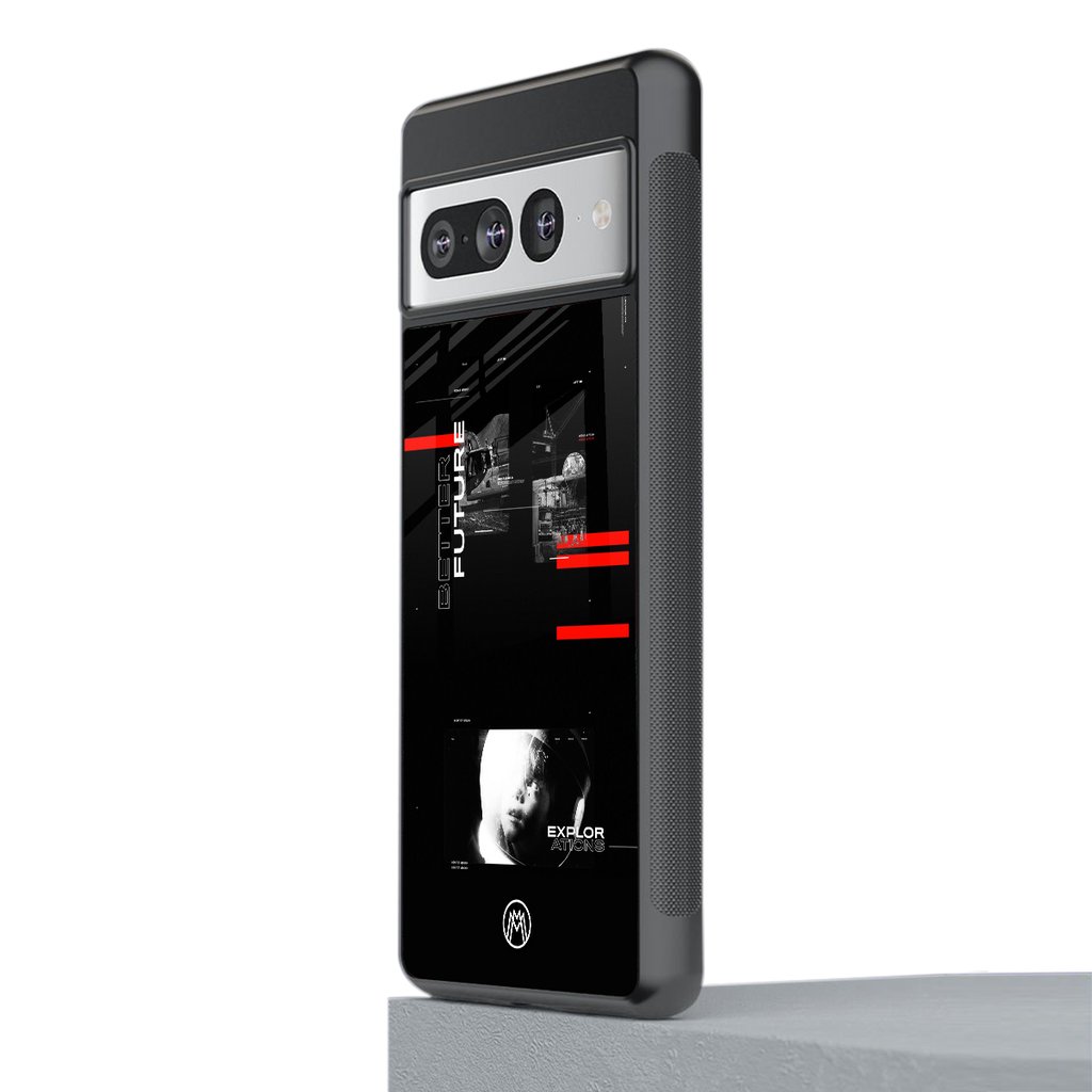 better future dark aesthetic back phone cover | glass case for google pixel 7 pro