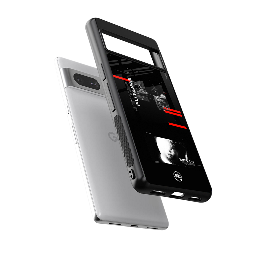 better future dark aesthetic back phone cover | glass case for Google Pixel 7