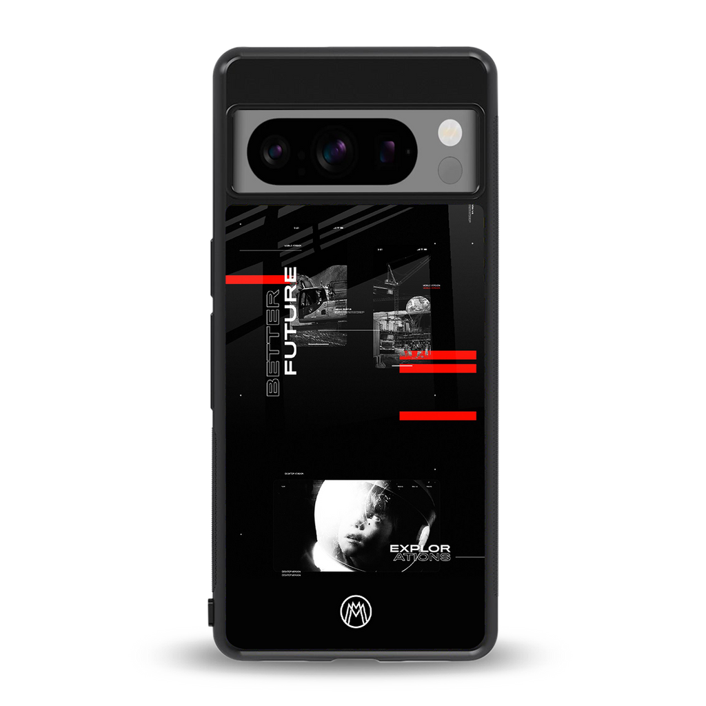 better future dark aesthetic back phone cover | glass case for google pixel 8 pro