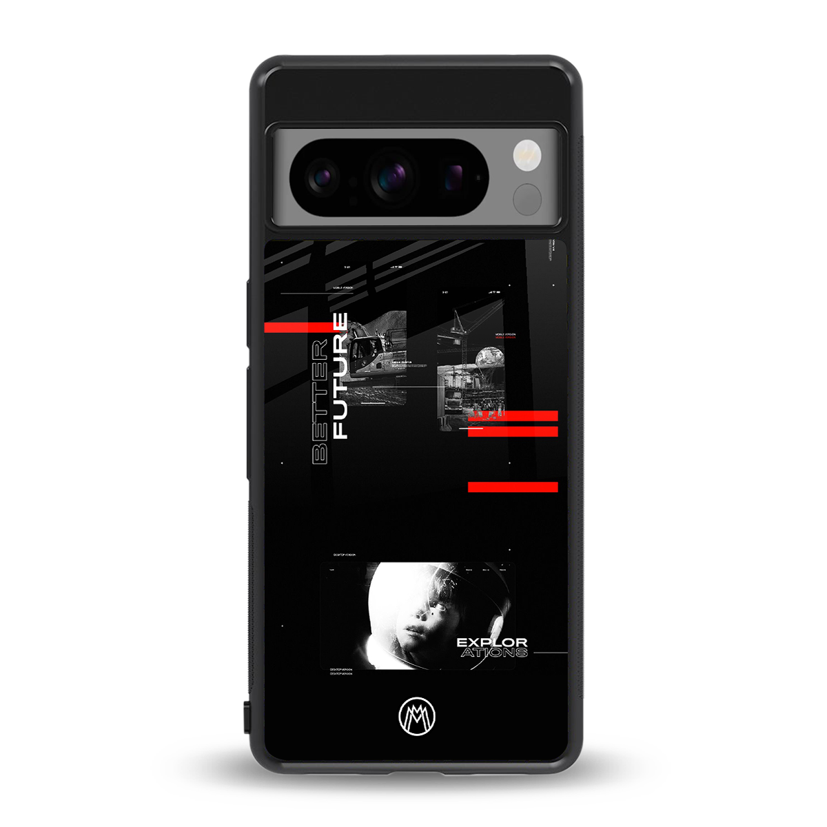better future dark aesthetic back phone cover | glass case for google pixel 8 pro