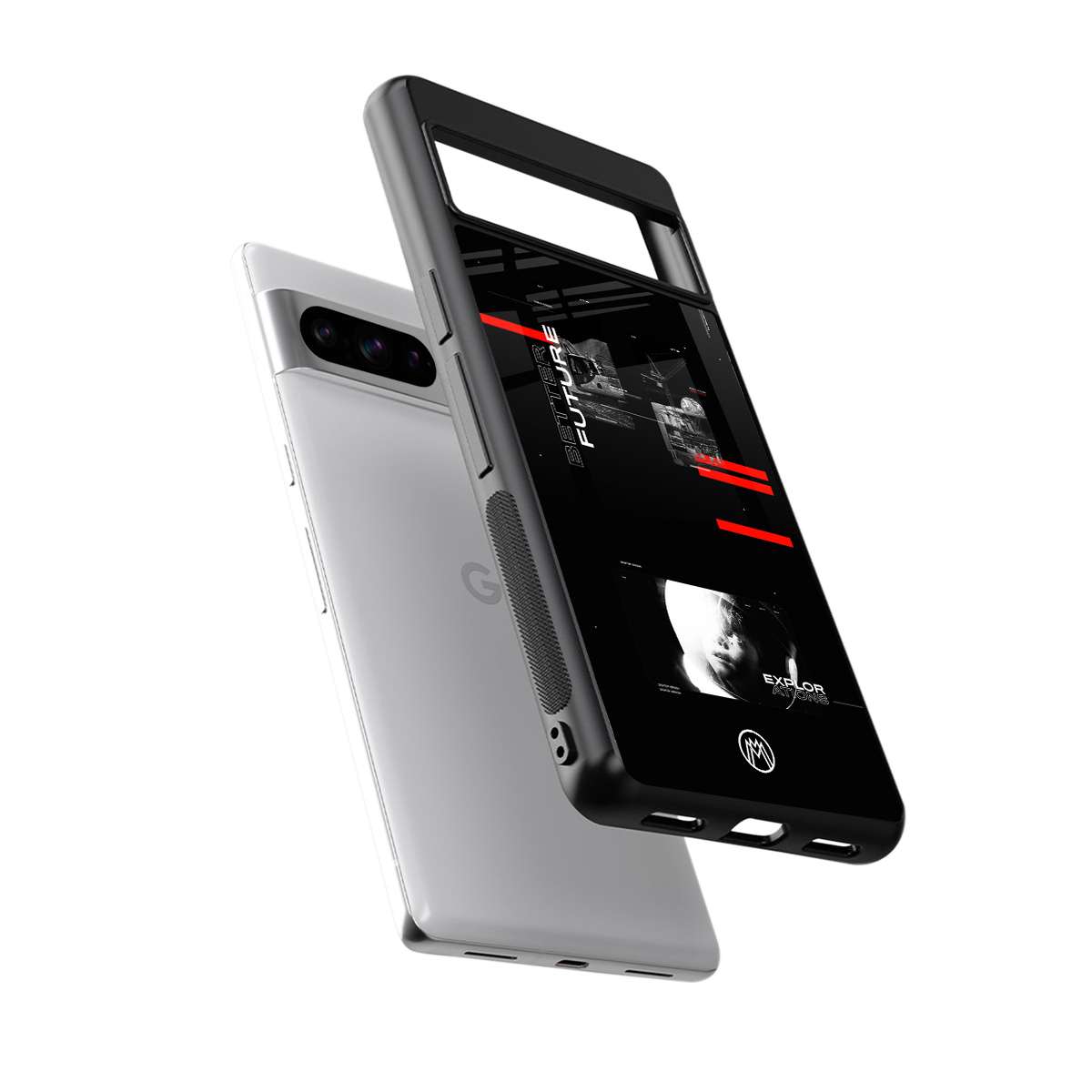 better future dark aesthetic back phone cover | glass case for google pixel 8 pro