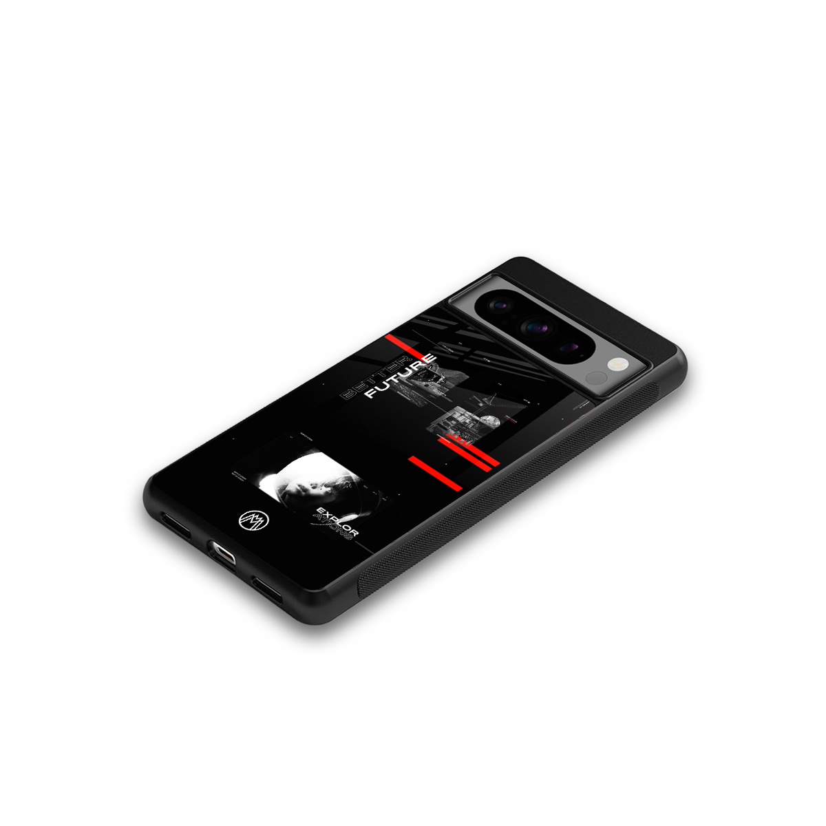 better future dark aesthetic back phone cover | glass case for google pixel 8 pro