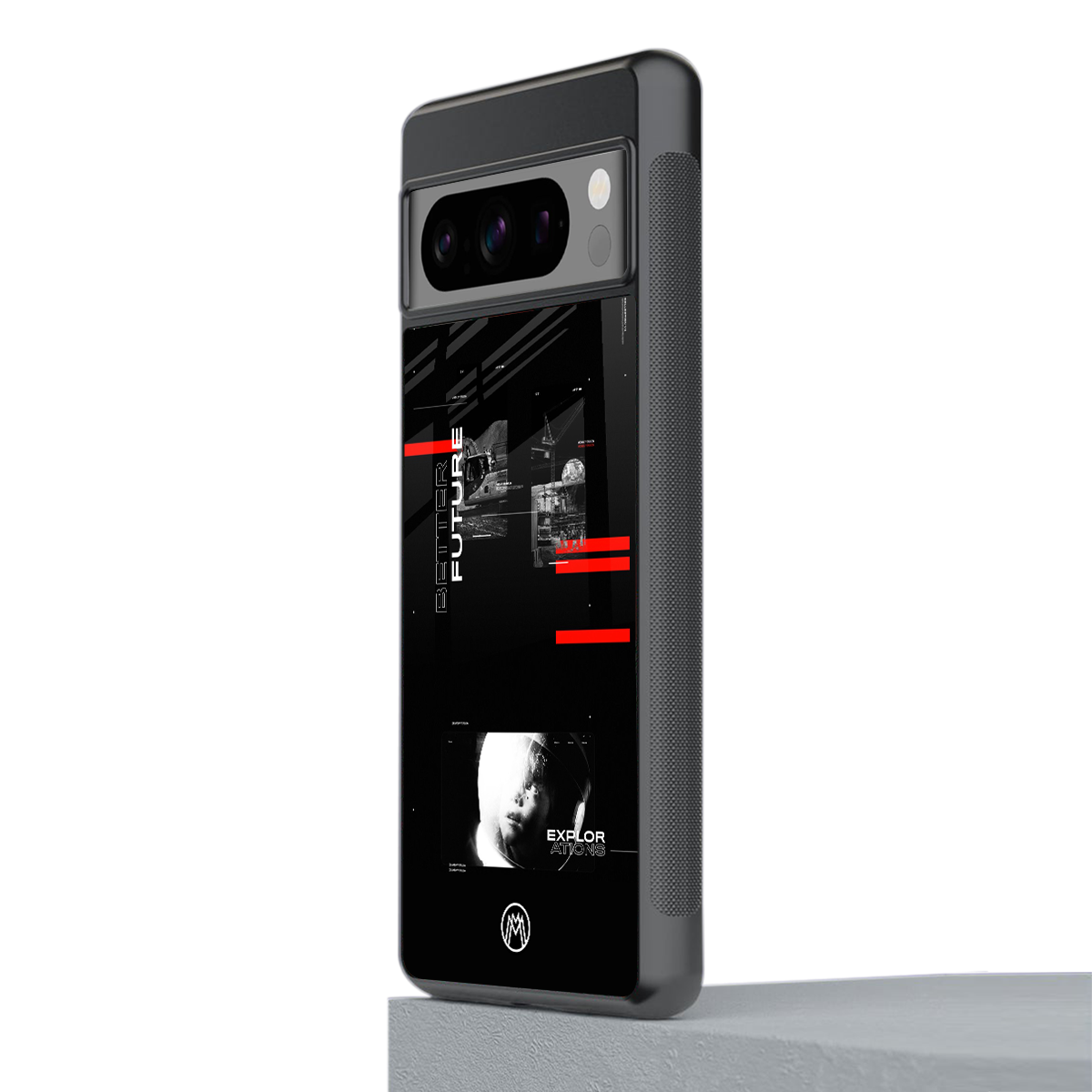 better future dark aesthetic back phone cover | glass case for google pixel 8 pro