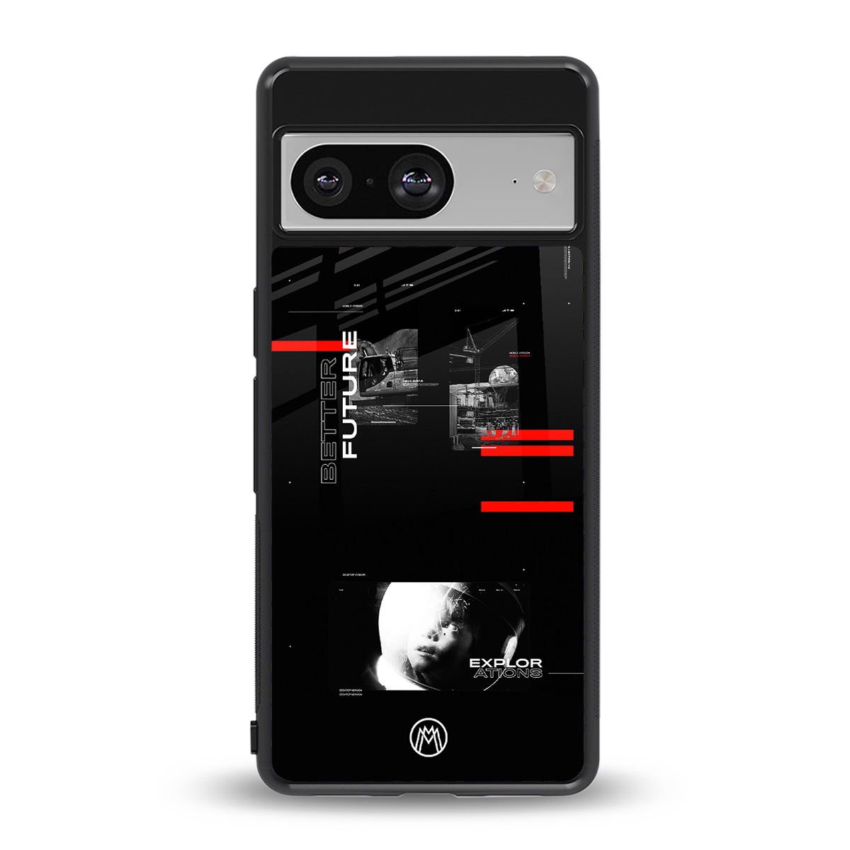 better future dark aesthetic back phone cover | glass case for Google Pixel 8